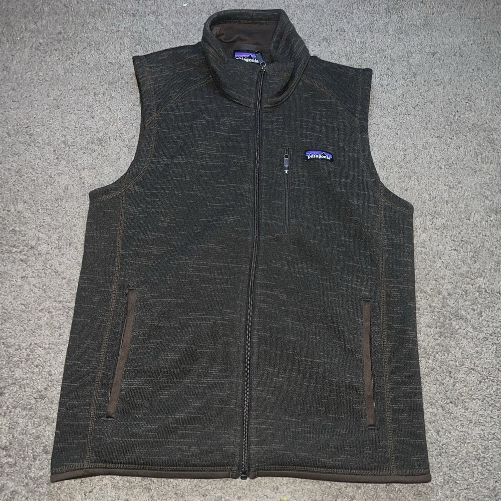 Patagonia Better Sweater Vest Men's Medium Stonewash Brown Full Zip Fleece Hike